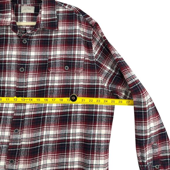 JACHS Plaid Pattern Long Sleeve Button Up Chest Pockets Flannel Shirt 2XL - Picture 6 of 8